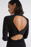 Rib Twist Back Knit Dress  Black  hi-res