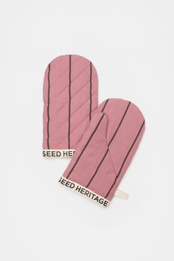 Aamira Striped Oven Mitts  Mauve  hi-res