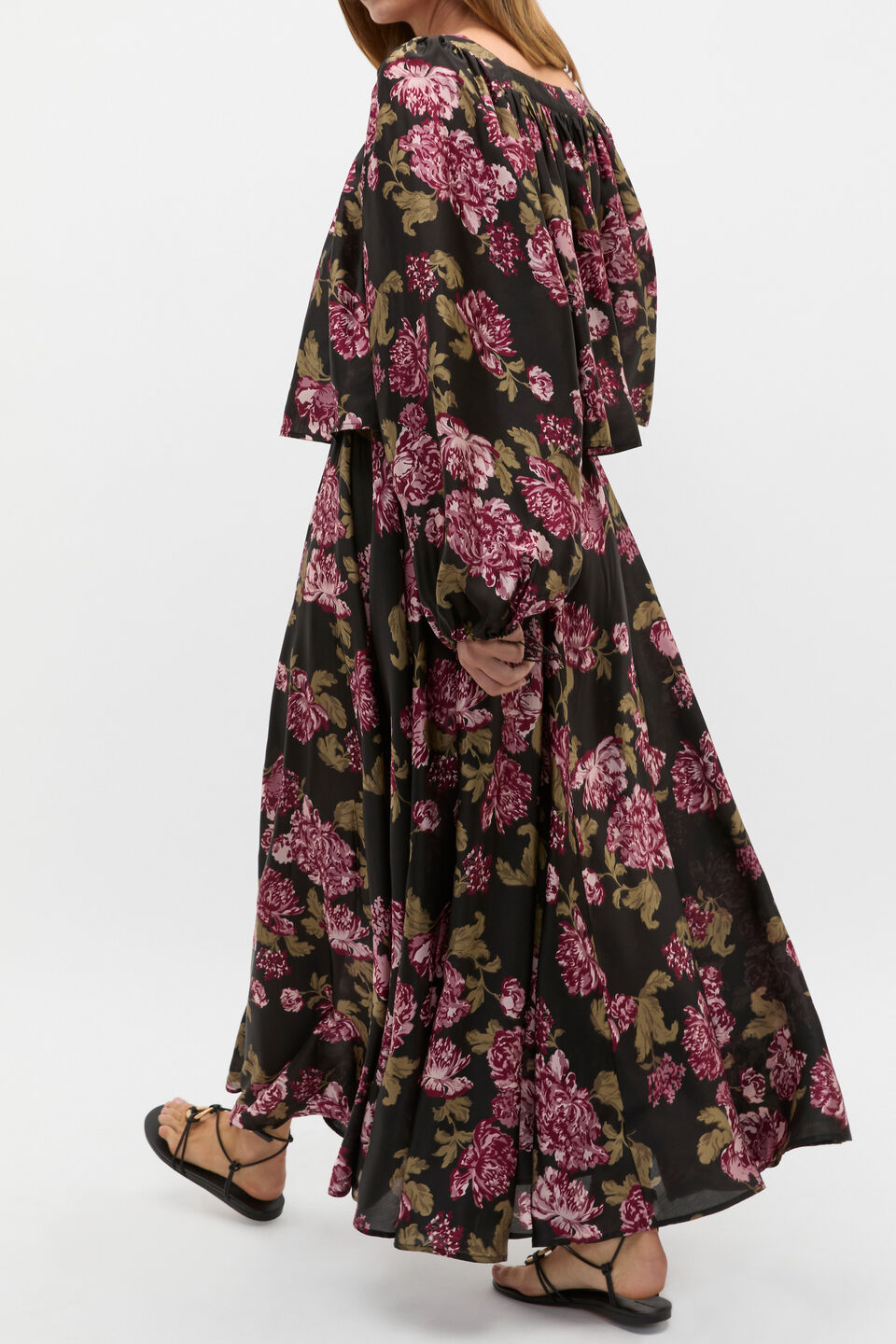 Silk Floral Square Neck Blouse  Floral Multi