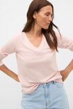 Australian Merino V Neck Top  Pale Blossom Marle  hi-res