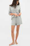 Ribbed Long Sleeve Henley and Short PJ Set  Pale Slate Marle  hi-res