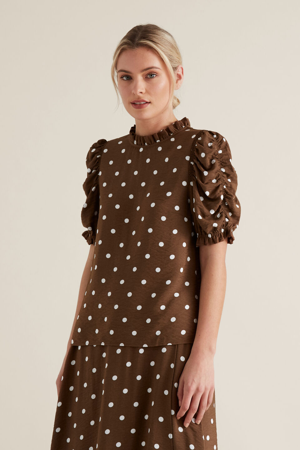 Spot Print Victorian Top  