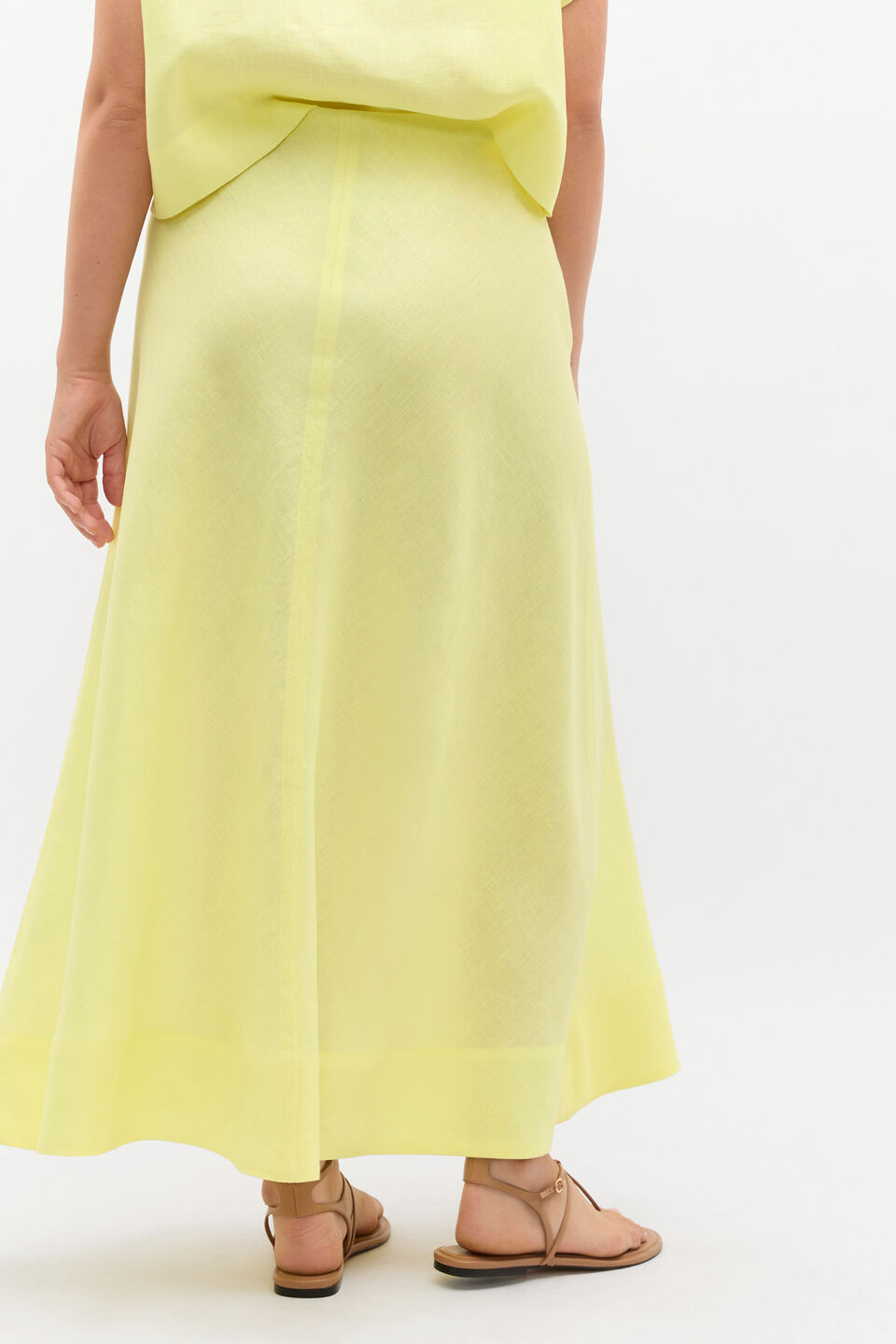 Core Linen Seam Front Skirt  Lemongrass