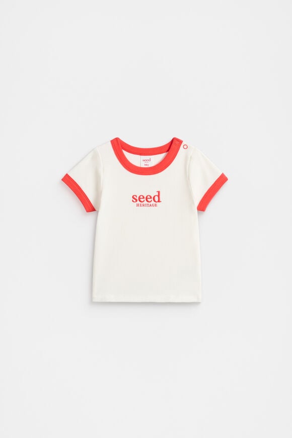 Core Rib Logo Tee  Strawberry Red  hi-res