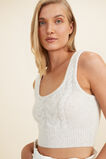 Chunky Cable Crop  Oat Marle  hi-res