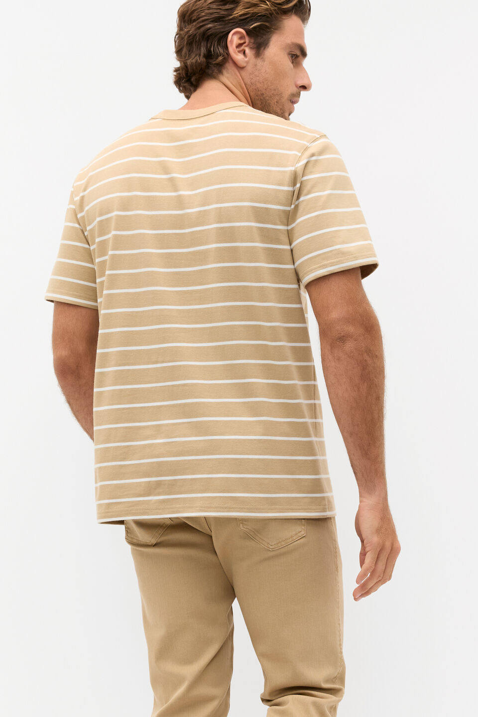 Crew Stripe Tee  Cashew Stripe