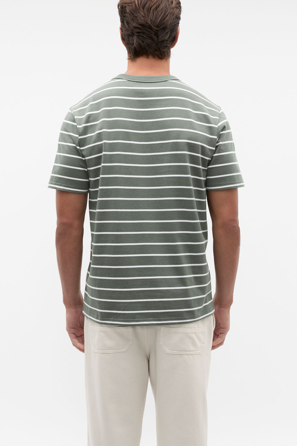 Crew Stripe Tee  Light Khaki Stripe