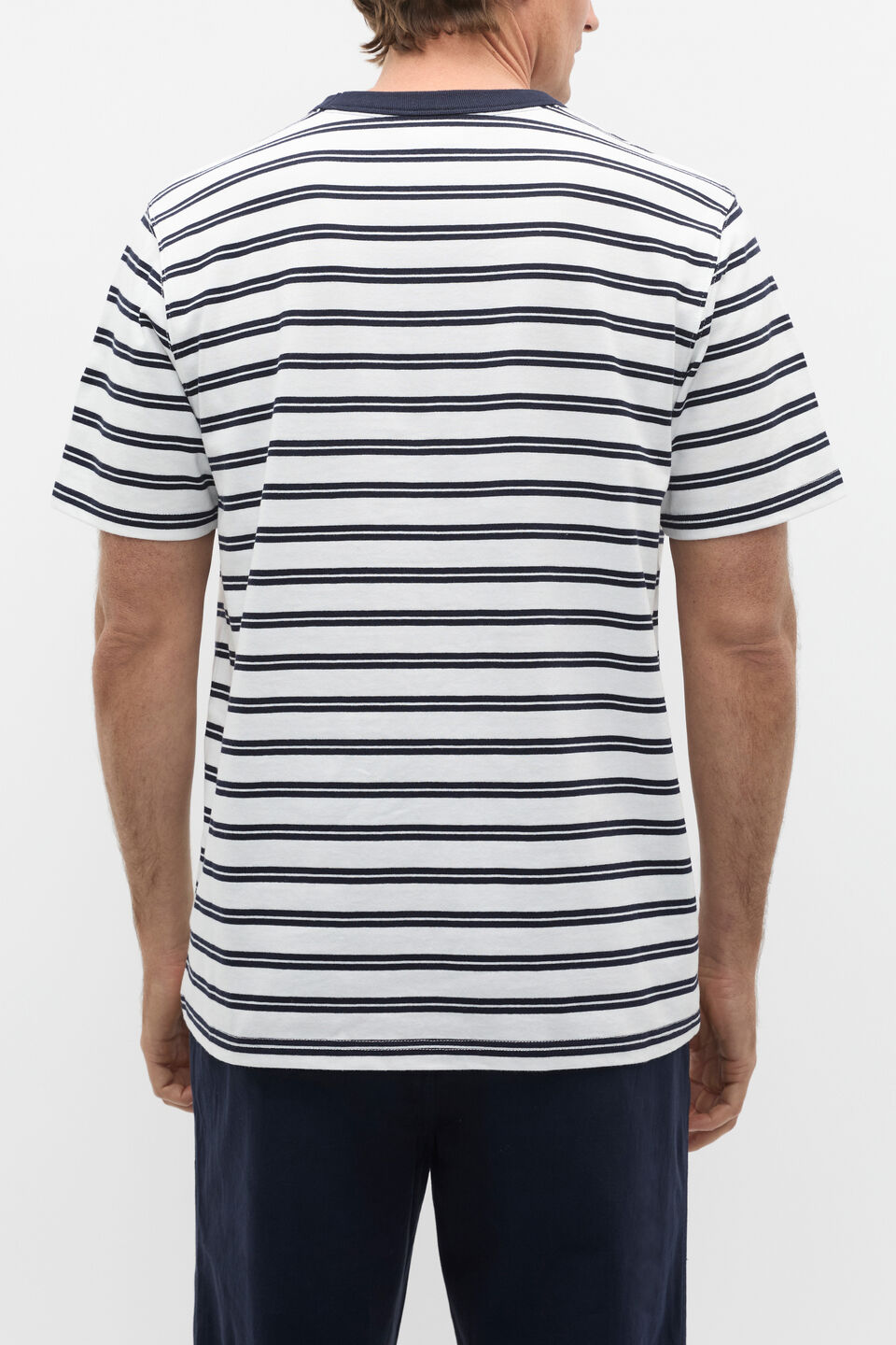Crew Stripe Tee  Midnight Blue Stripe