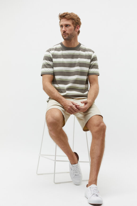Crew Stripe Tee  Pale Olive Multi  hi-res