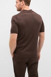 Short Sleeve Merino Knit Polo  Dark Chocolate  hi-res
