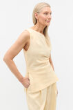 Linen Draped Shoulder Top  Shortbread  hi-res