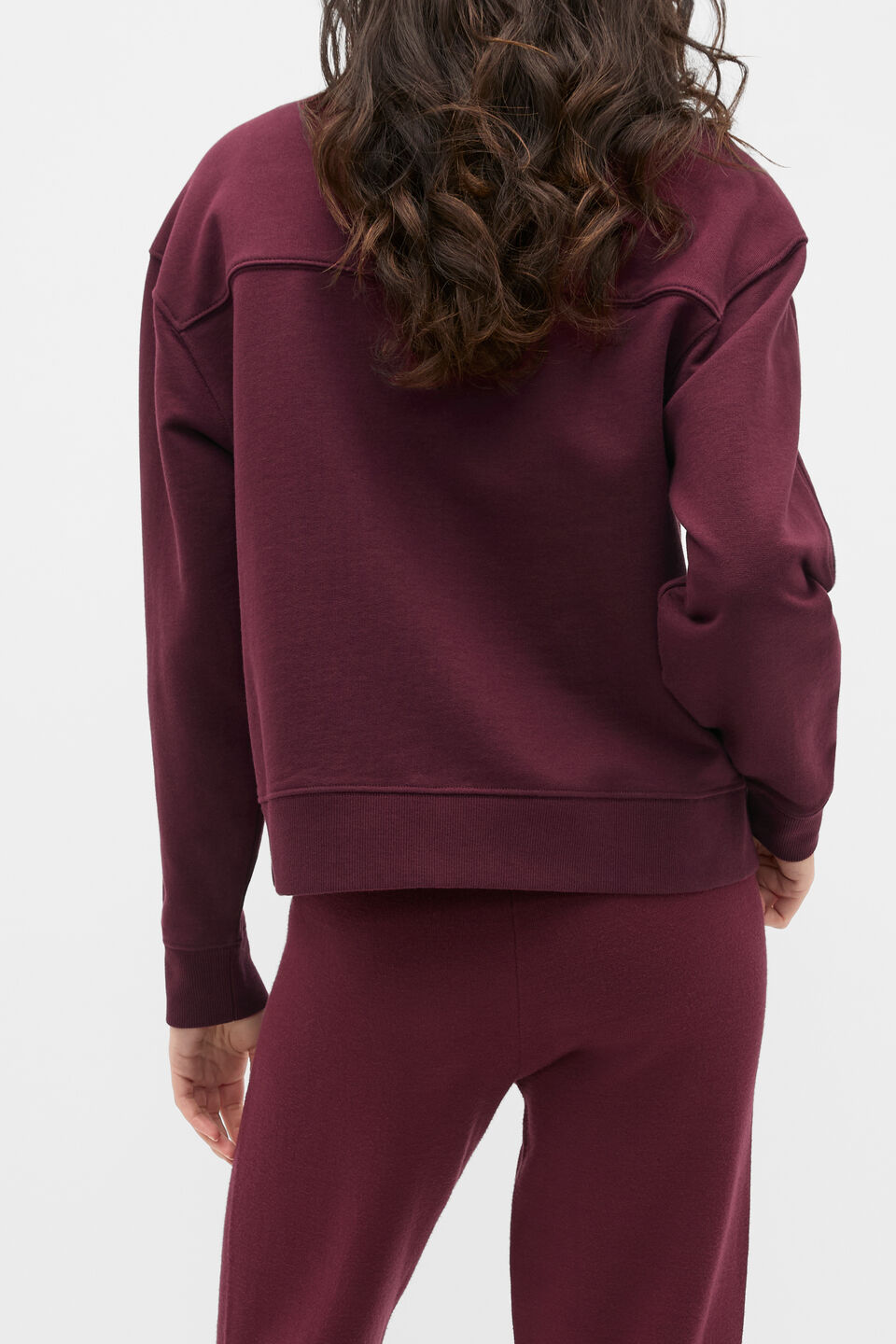 Heritage Zip Sweat  Plum Red