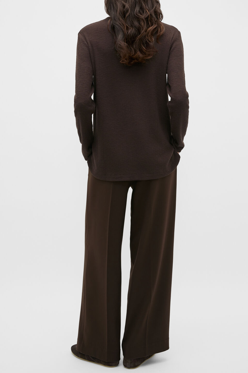 Supersoft Rib Relaxed Top  Coffee Bean