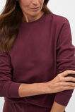 Textured Long Sleeve Relaxed Top  Plum Red  hi-res