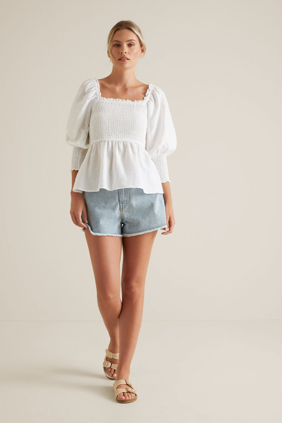 Shirred Blouson Top  