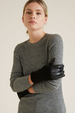 Leather Knit Gloves    hi-res