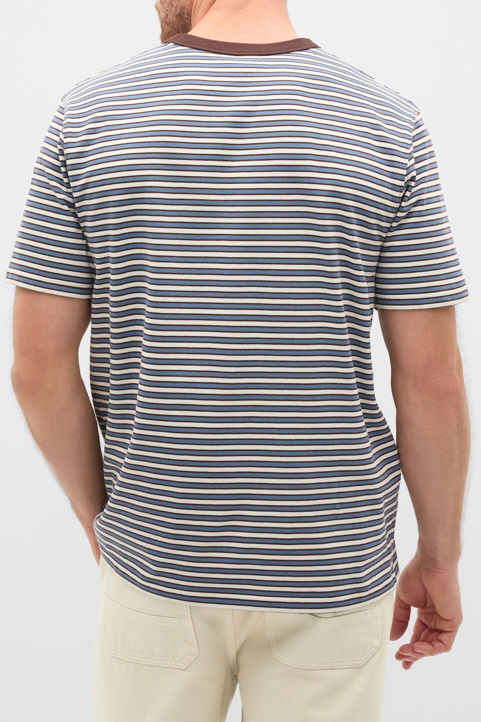 Crew Stripe Tee  Multi Choc Stripe