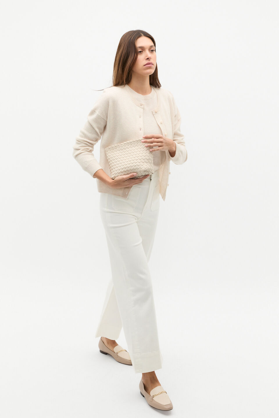 Cashmere Knit Vest  Oat Marle