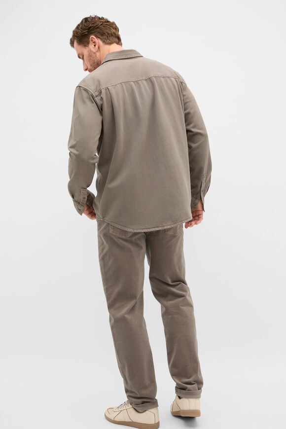 Long Sleeve Twill Shirt  Taupe  hi-res