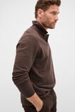 Long Sleeve Pique Polo  Dark Chocolate  hi-res