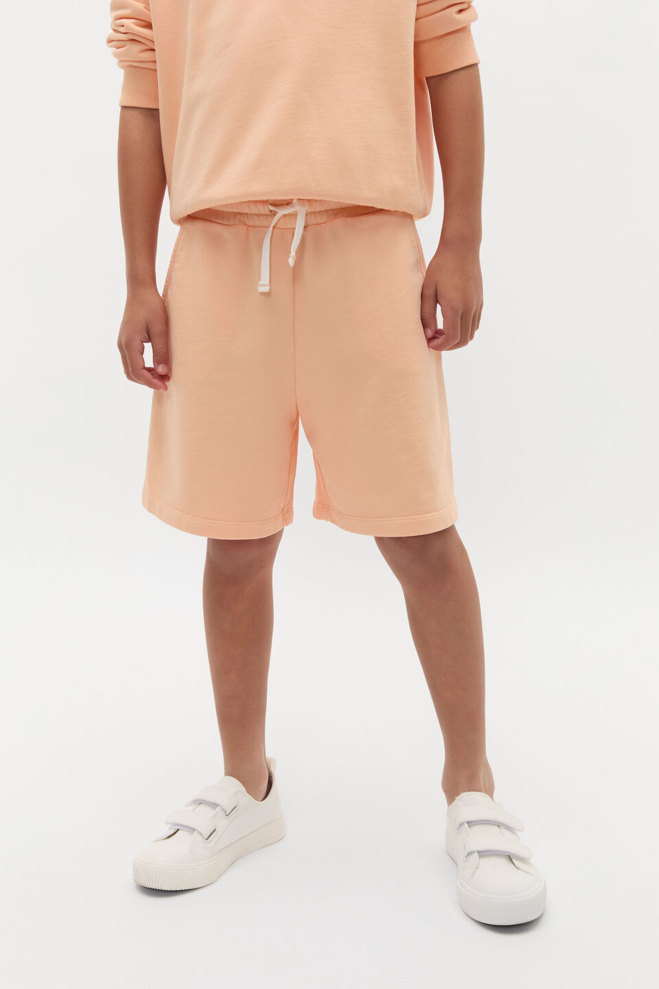 Longline Garment Dye Short  Washed Apricot