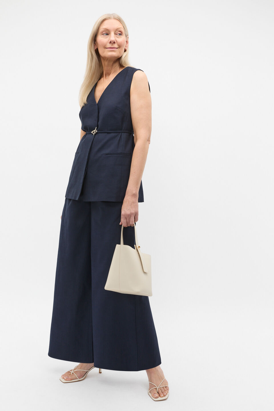 Belted Vest  Twilight Blue