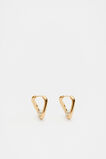 Rectangle Pearl Hoop  Gold  hi-res