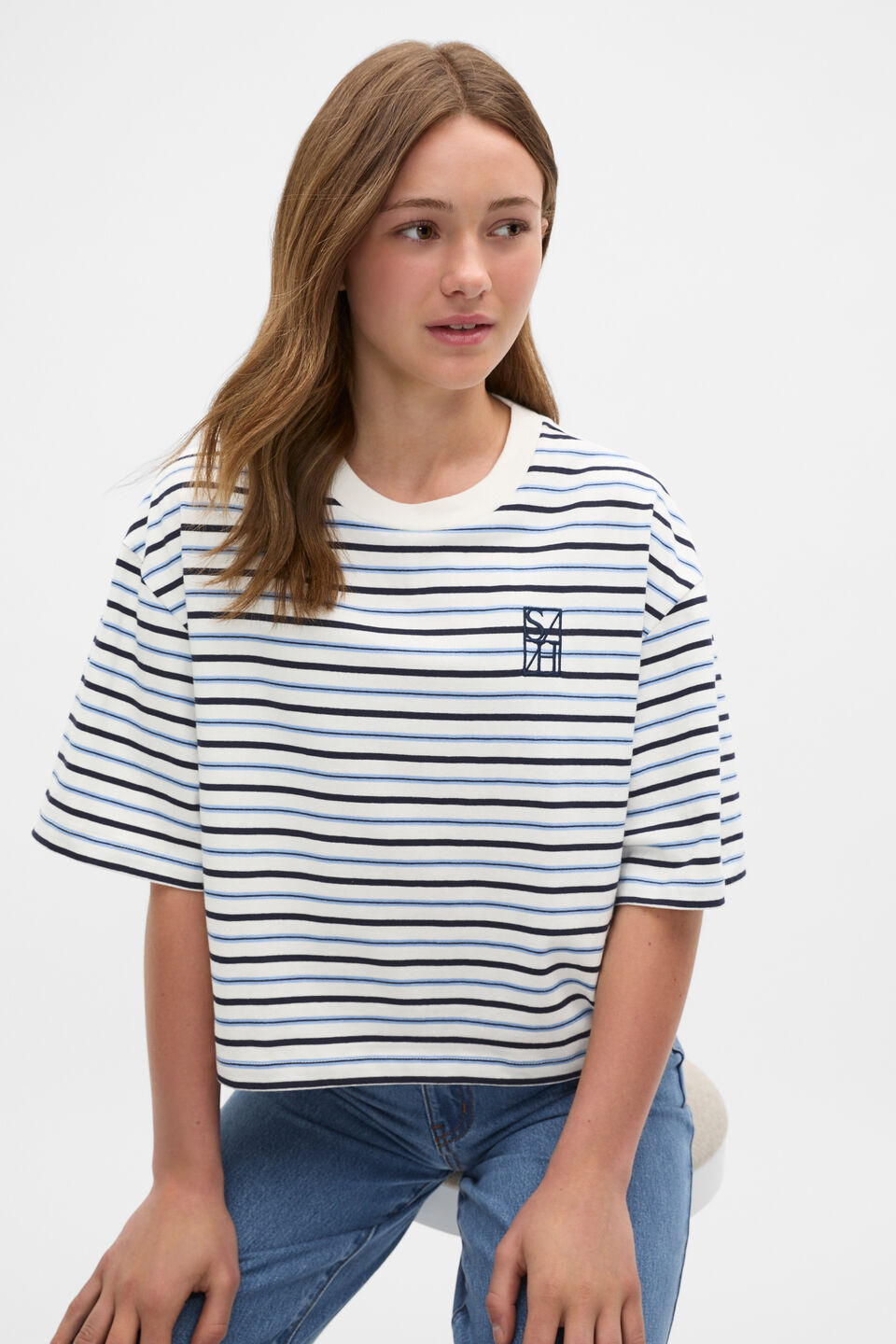 Relaxed Stripe Tee  Classic Cream