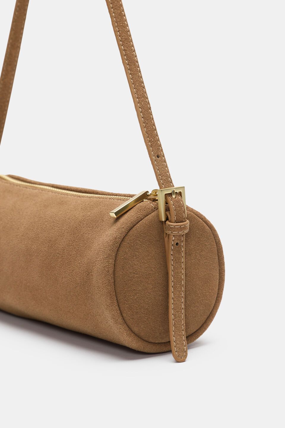 Suede Pouch Shoulder Bag  Toffee