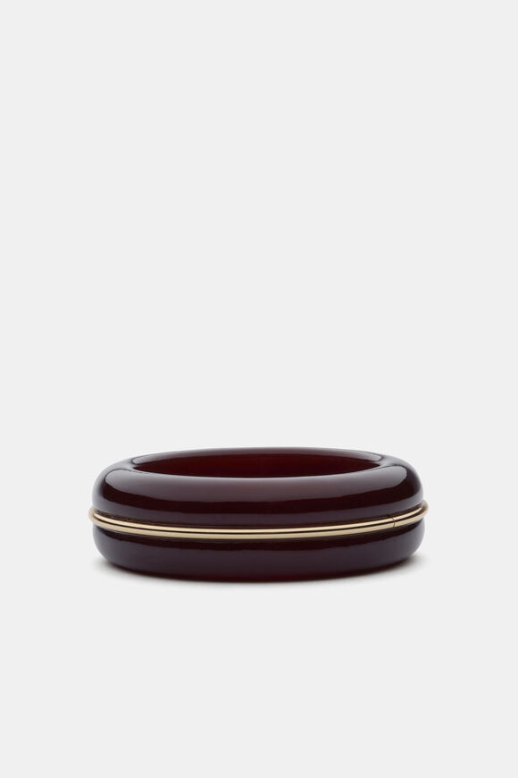 Metal Insert Resin Bangle  Plum Red  hi-res