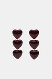 Resin Heart Trio Earring  Plum Red  hi-res