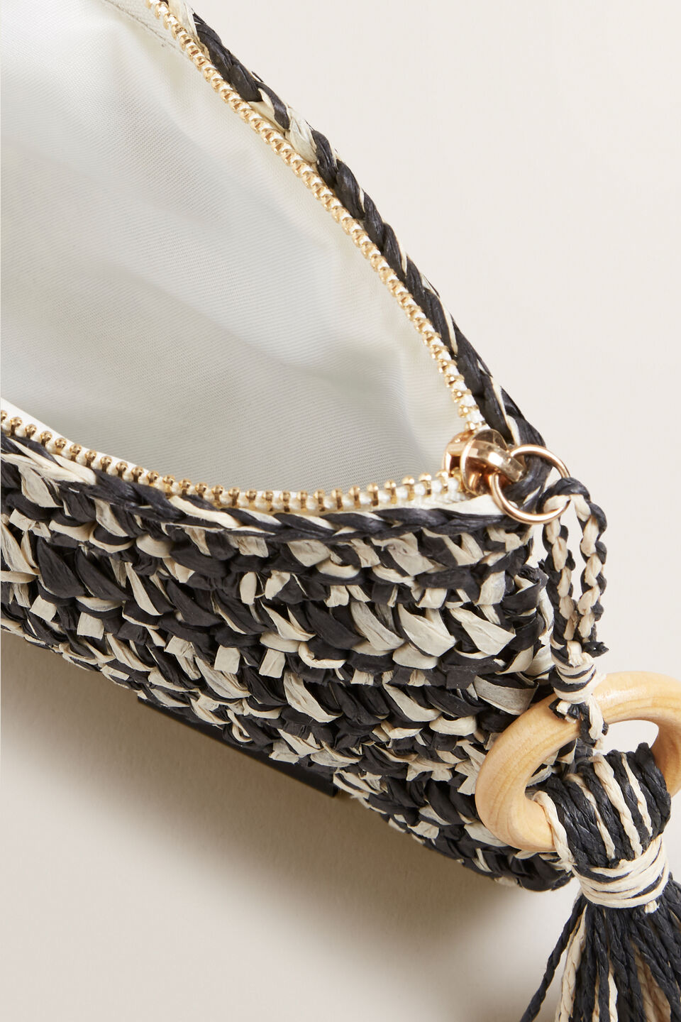 Two Tone Straw Pouch  