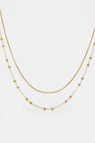 Waterproof Double Chain Necklace  Gold  hi-res