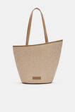 Textured Curved Tote  Ecru  hi-res