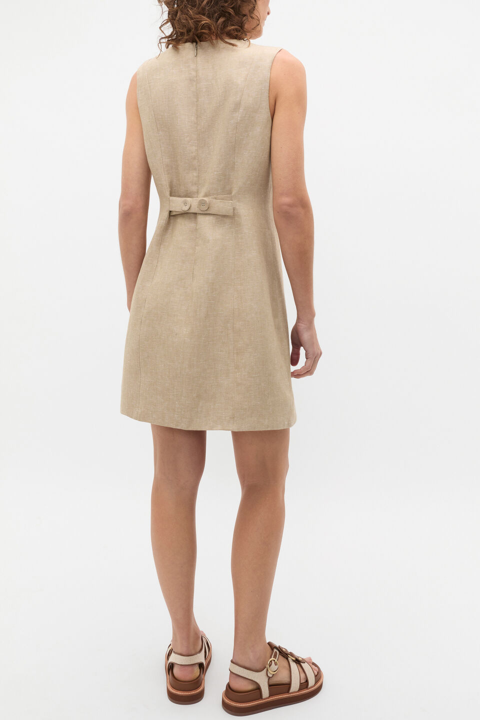 Linen Structured Shift Dress  Rye Crossdye
