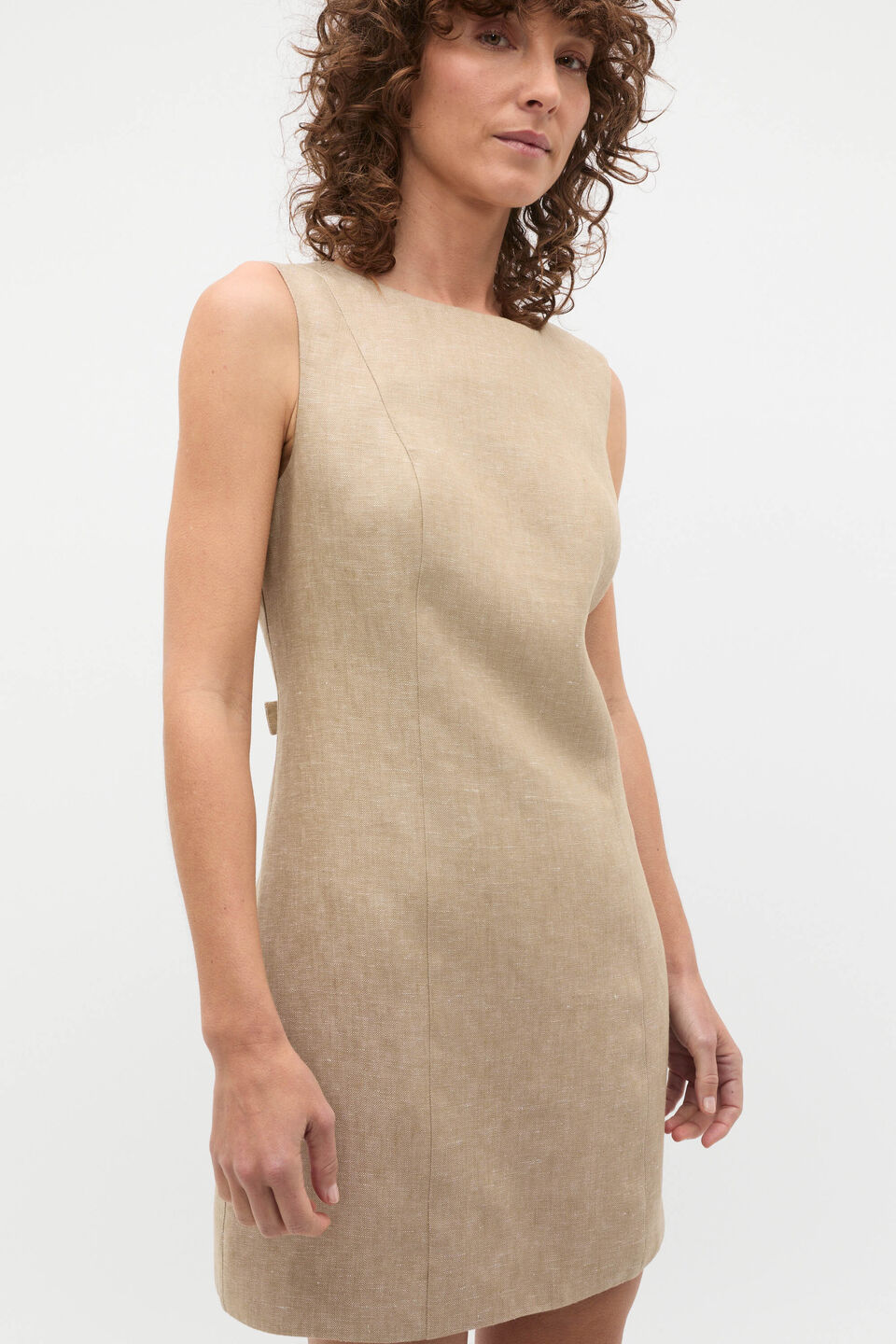 Linen Structured Shift Dress  Rye Crossdye