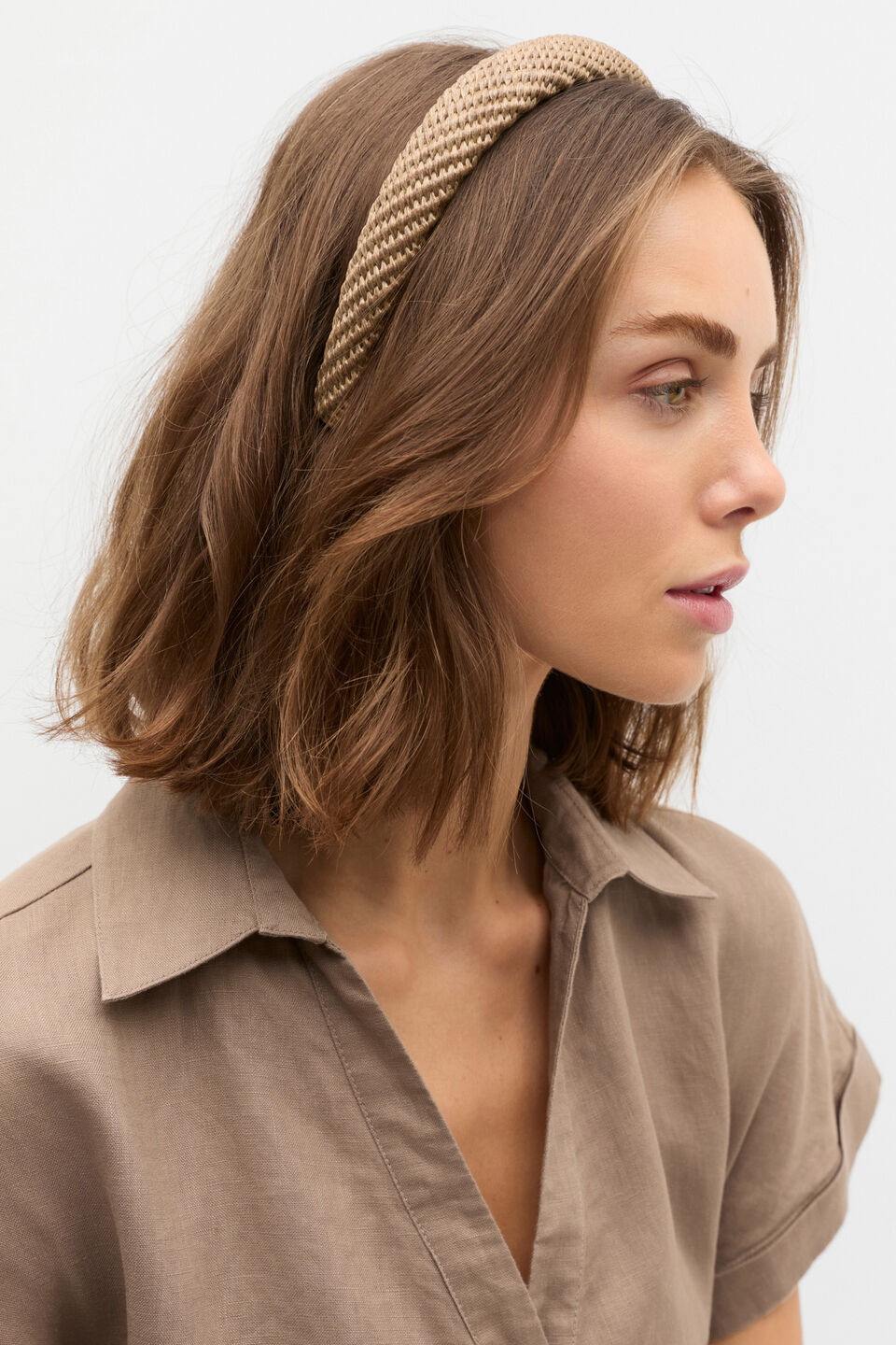 Woven Alice Band  Chocolate