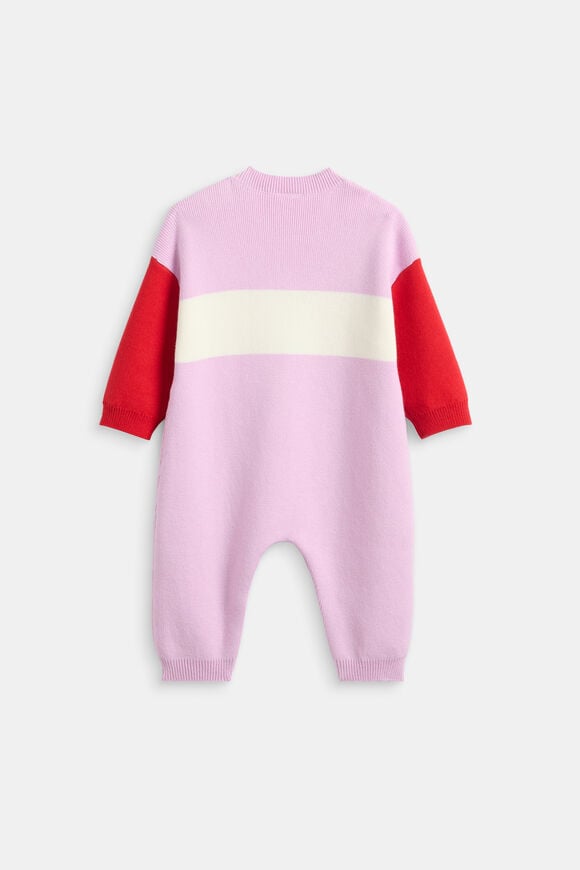 Colourblock Logo Knit Romper  Classic Cream  hi-res