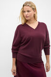 Australian Merino V Neck Knit  Plum Red  hi-res