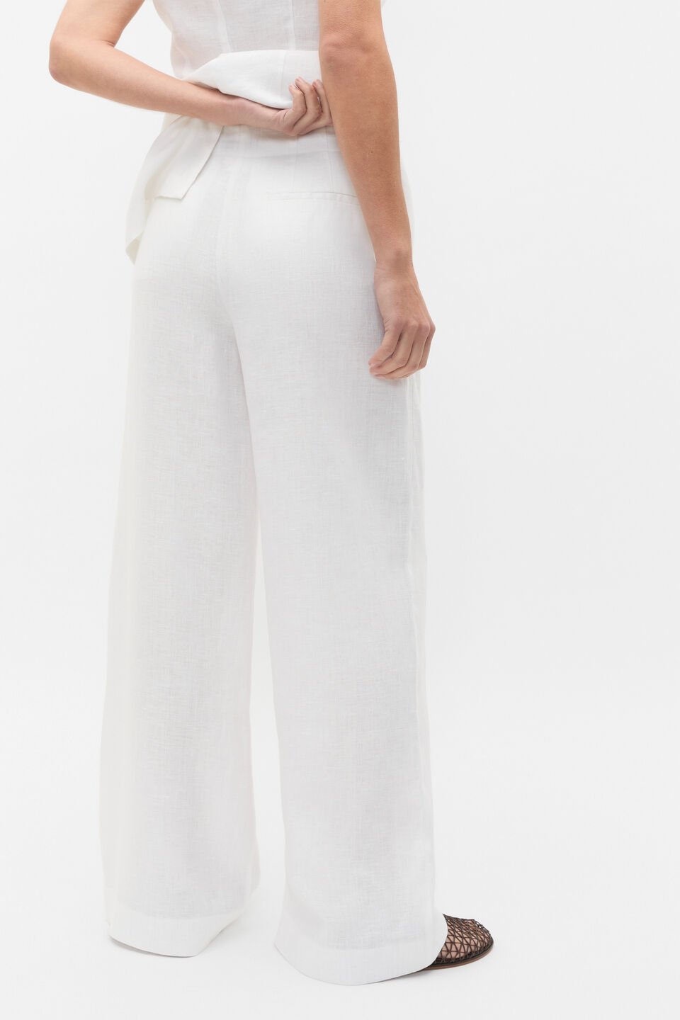 Core Linen Waisted Pant  Whisper White