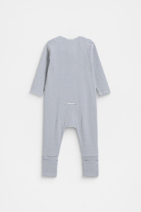 Core Logo Zipsuit  Navy Stripe  hi-res