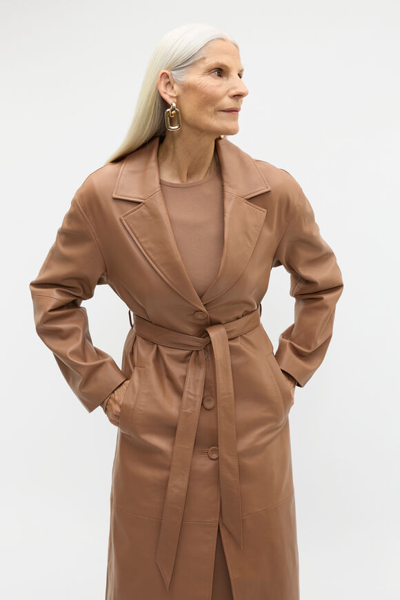 Leather Coat  Amaretto  hi-res