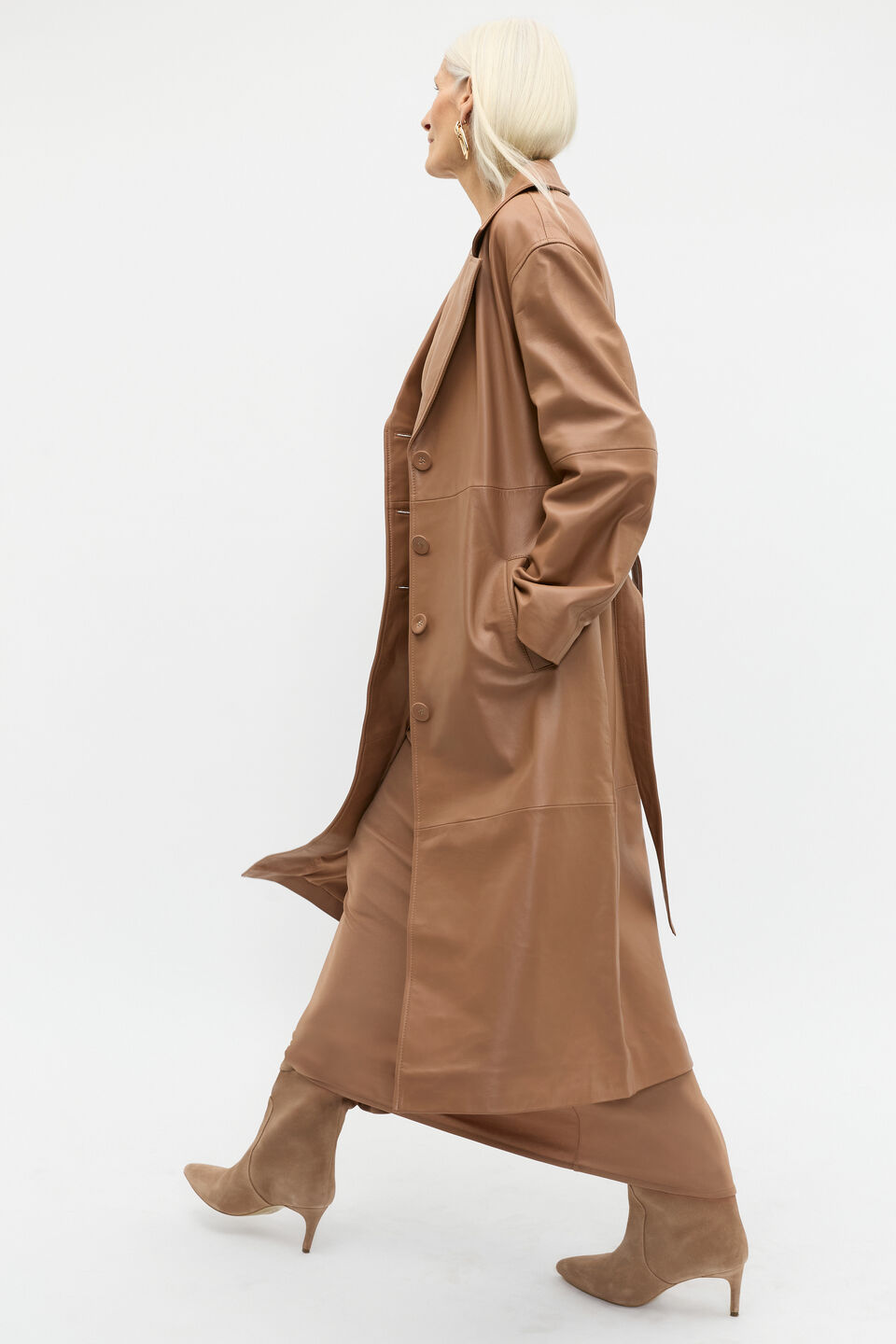 Leather Coat  Amaretto