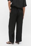 Textured Satin Gathered Pant  Black  hi-res