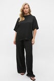 Textured Satin Gathered Pant  Black  hi-res