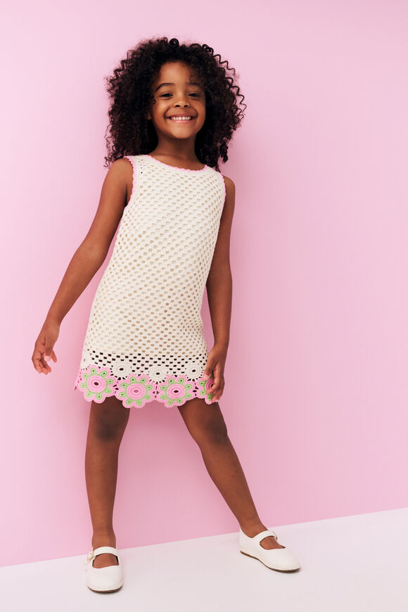 Floral Crochet Dress  Vintage Cream  hi-res