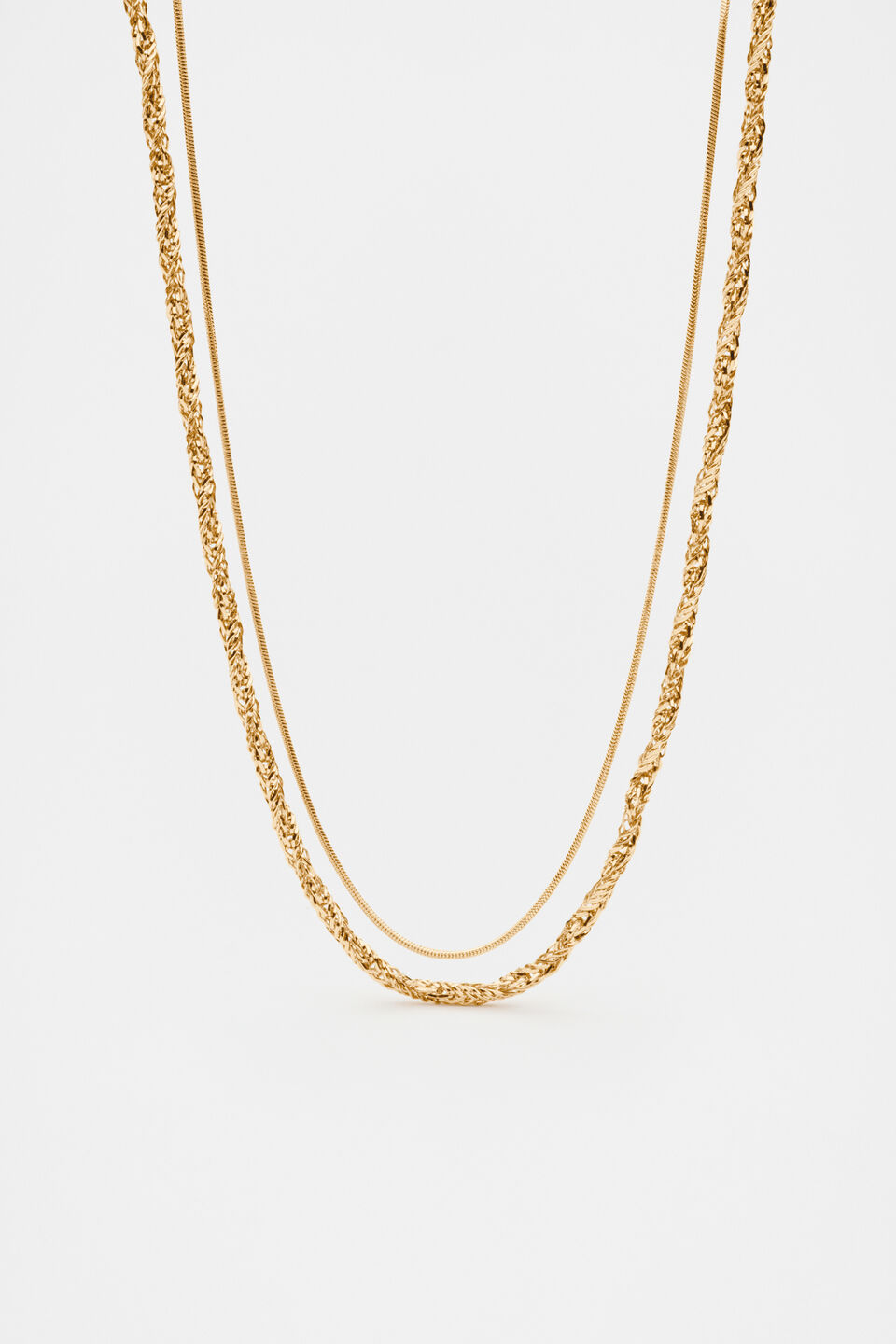 Rope Chain Necklace Set  Gold