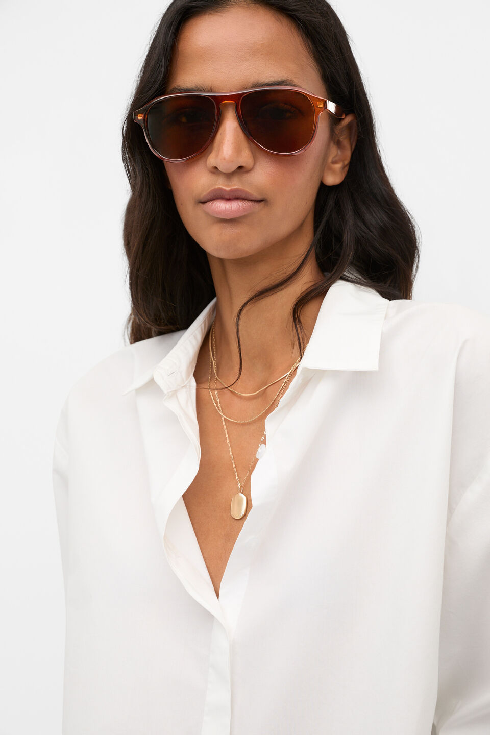 Pia Aviator Sunglasses  Copper