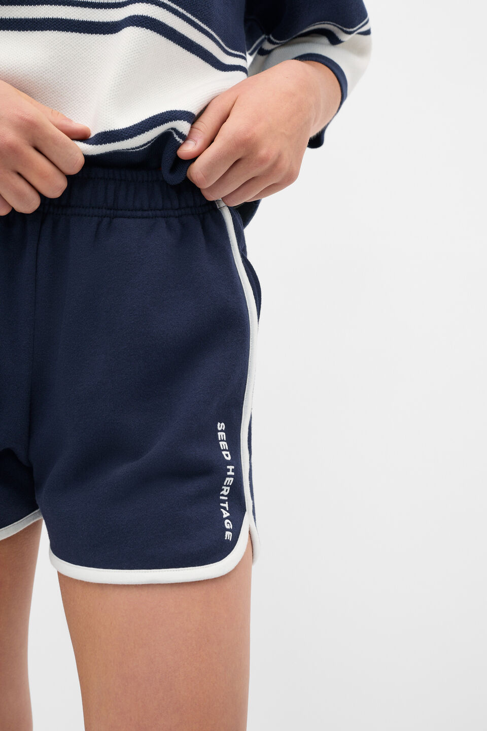 Logo Track Short  New Navy