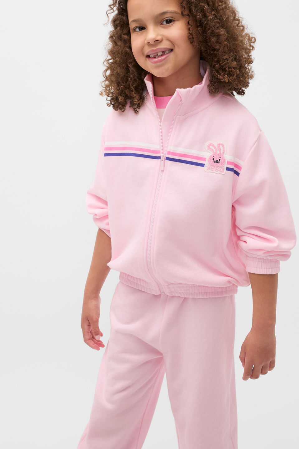 Bunny Zip Through Sweat  Pink Lemonade